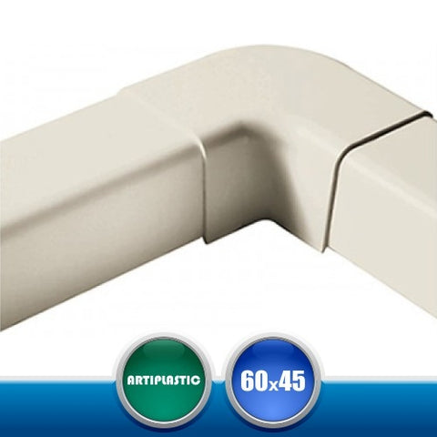 0607CP Curva Piana per Canaline Installazione Climatizzatori - 60x45 mm
