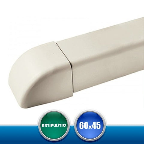 0608TT Tappo Terminale per Canaline Installazione Climatizzatori - 60x45 mm