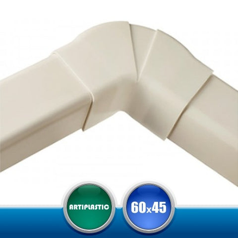 0622PR Curva Piana Regolabile per Canaline Installazione Climatizzatori - 60x45 mm