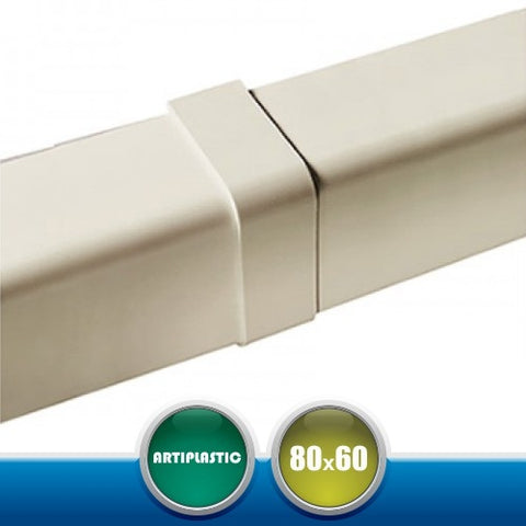 0804GC Giunto Coperchio per Canaline Installazione Climatizzatori - 80x60 mm