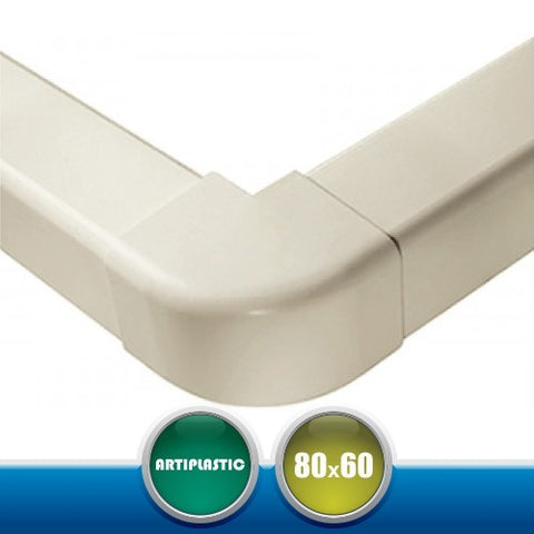 0806AE Angolo Esterno per Canaline Installazione Climatizzatori - 80x60 mm