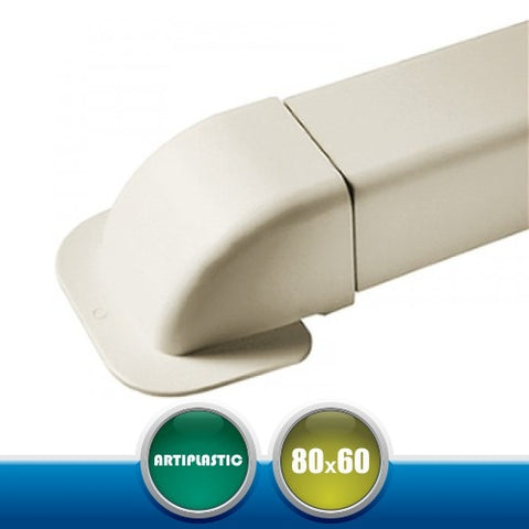 0809CM Curva a Muro per Canaline Installazione Climatizzatori - 80x60 mm