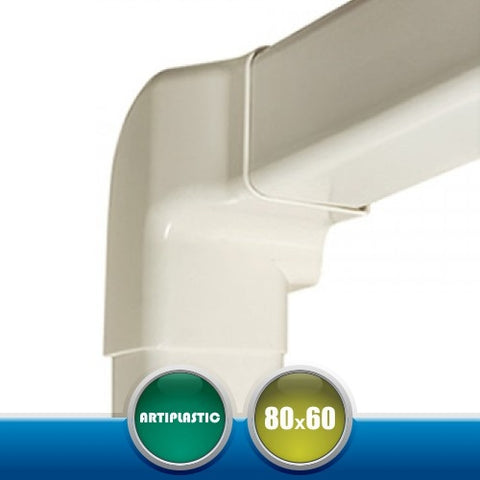 0814VS Angolo Verticale Sinistro per Canaline Installazione Climatizzatori - 80x60 mm