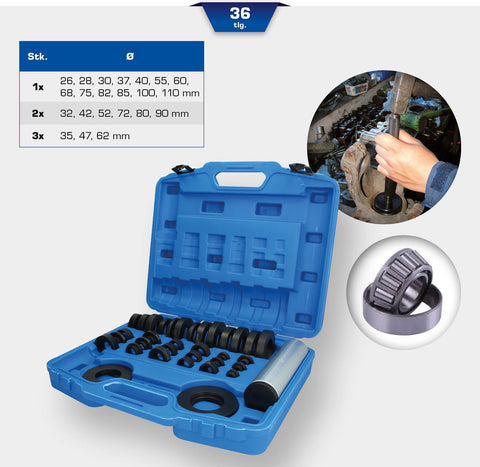 KS TOOLS Werkzeuge-Maschinen GmbH Lager-Eintreib-Satz, Nylon, 36-tlg (BT671750)