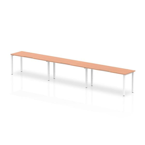 Dynamic Evolve Plus Single Row (Dynamic Evolve Plus 1400mm Single Row 3 Person Desk Beech Top White Frame BE393 DD)