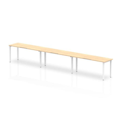 Dynamic Evolve Plus Single Row (Dynamic Evolve Plus 1400mm Single Row 3 Person Desk Maple Top White Frame BE394 DD)