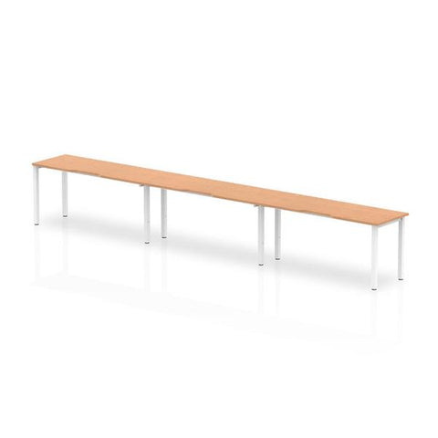 Dynamic Evolve Plus Single Row (Dynamic Evolve Plus 1400mm Single Row 3 Person Desk Oak Top White Frame BE395 DD)