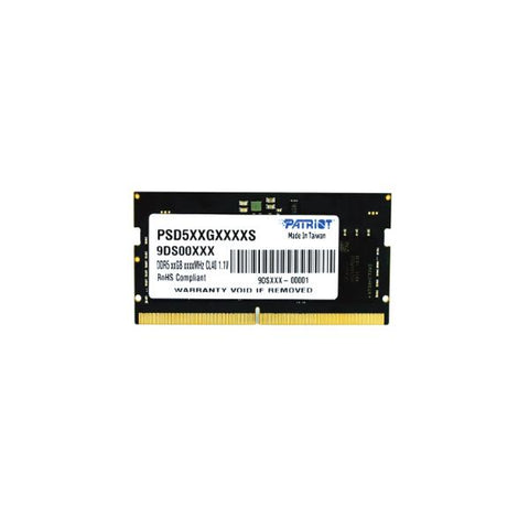 PATRIOT PSD516G480081S MEMORIA RAM 16GB 4.800MHz TIPOLOGIA SO-DIMM TECNOLOGIA DDR5 CAS 40