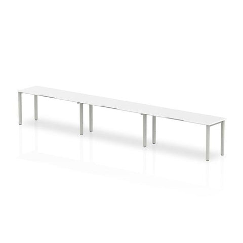 Dynamic Evolve Plus Single Row (Dynamic Evolve Plus 1200mm Single Row 3 Person Desk White Top Silver Frame BE416 DD)