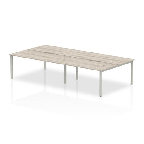 Dynamic Evolve Plus B2B (Dynamic Evolve Plus 1400mm B2B 4 Person Desk Grey Oak Top Silver Frame BE749 DD)