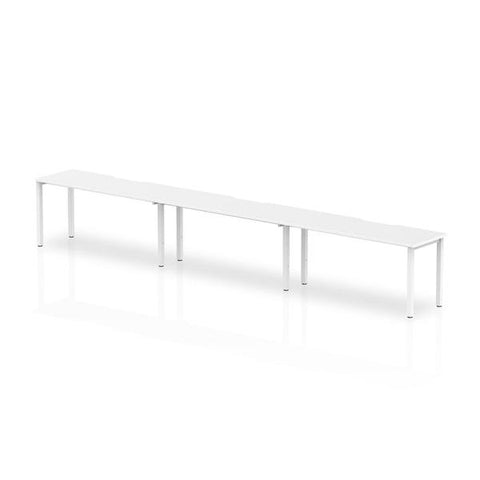 Dynamic Evolve Plus Single Row (Dynamic Evolve Plus 1600mm Single Row 3 Person Desk White Top White Frame BE386 DD)