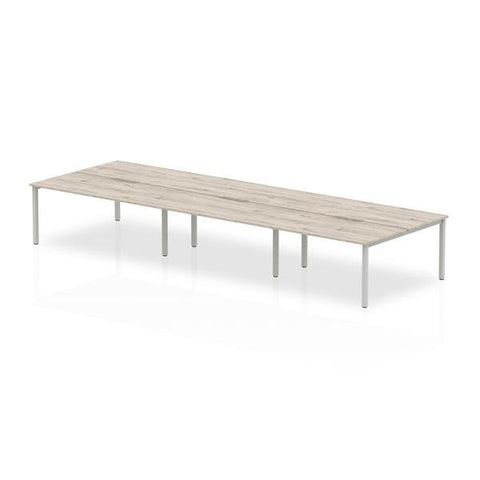 Dynamic Evolve Plus B2B (Dynamic Evolve Plus 1400mm B2B 6 Person Desk Grey Oak Top Silver Frame BE755 DD)