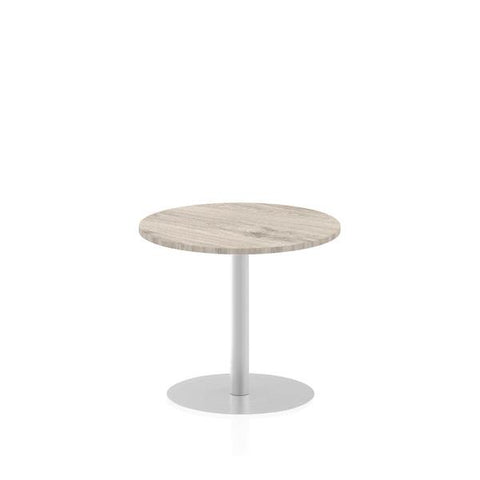 Dynamic Italia Round Poseur Table (Dynamic Italia 800mm Poseur Round Table Grey Oak Top 725mm High Leg ITL0129 DD)