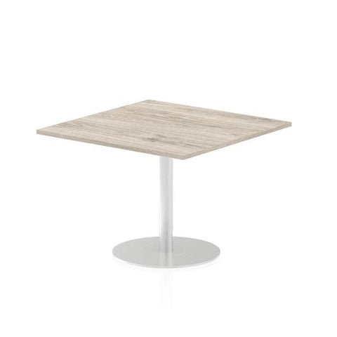 Dynamic Italia Square Poseur Table (Dynamic Italia 1000mm Poseur Square Table Grey Oak Top 725mm High Leg ITL0357 DD)