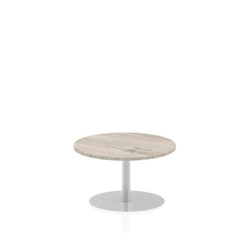 Dynamic Italia Round Poseur Table (Dynamic Italia 800mm Poseur Round Table Grey Oak Top 475mm High Leg ITL0123 DD)