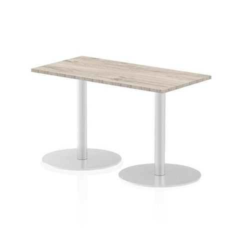 Dynamic Italia Slimline Rectangular Poseur Table (Dynamic Italia 1200 x 600mm Poseur Rectangular Table Grey Oak Top 725mm High Leg ITL0237 DD)