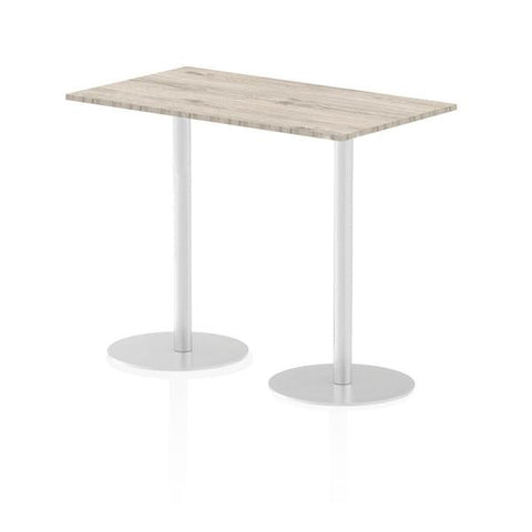 Dynamic Italia Rectangular Poseur Table (Dynamic Italia 1400 x 800mm Poseur Rectangular Table Grey Oak Top 1145mm High Leg ITL0279 DD)