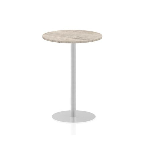 Dynamic Italia Round Poseur Table (Dynamic Italia 800mm Poseur Round Table Grey Oak Top 1145mm High Leg ITL0135 DD)
