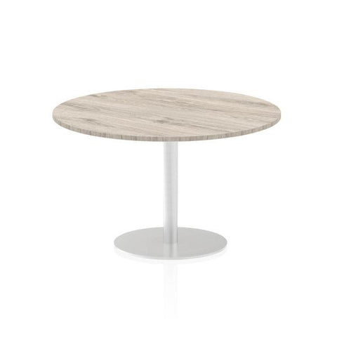 Dynamic Italia Round Poseur Table (Dynamic Italia 1200mm Poseur Round Table Grey Oak Top 725mm High Leg ITL0165 DD)