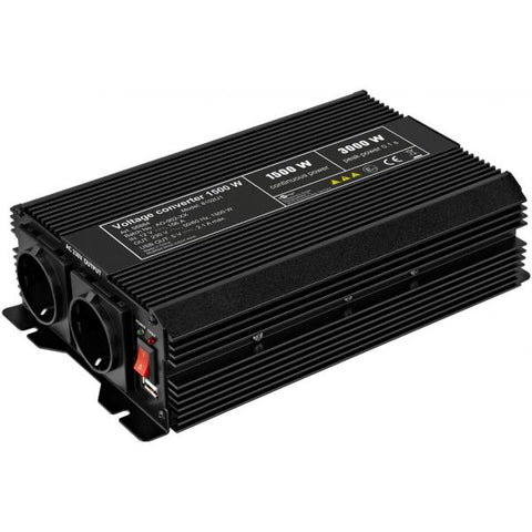 Goobay 58884 adattatore e invertitore Interno 1500 W Nero