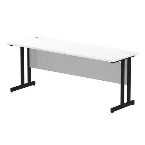 Dynamic MI003340 scrivania (Impulse 1800 x 600mm Straight Desk White Top Black Cantilever Leg MI003340 DD)