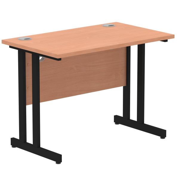 Dynamic I004299 scrivania (Impulse 1000 x 600mm Straight Desk Beech Top Black Cantilever Leg I004299 DD)