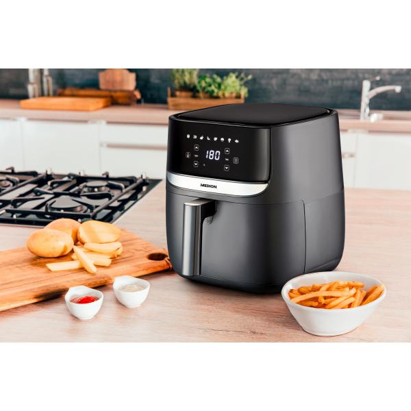 MEDION MD 10532 Singolo 5,7 L Indipendente 1700 W Friggitrice ad aria calda Nero