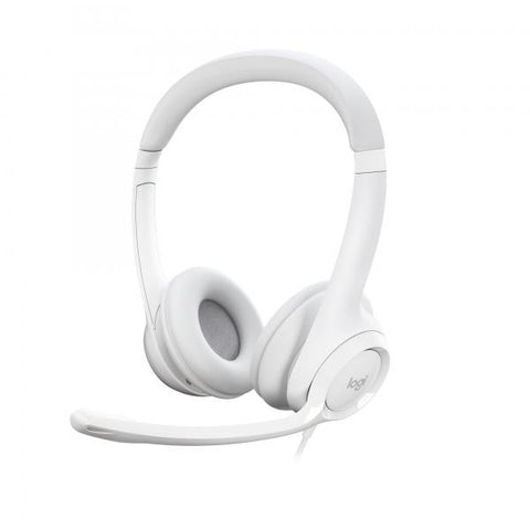 LOGITECH H390 CUFFIA CON CAVO E MICROFONO PER PC/PORTATILE AURICOLARI STEREO MICROFONO CON CANCELLAZIONE DEL RUMORE USB-A BIANCO