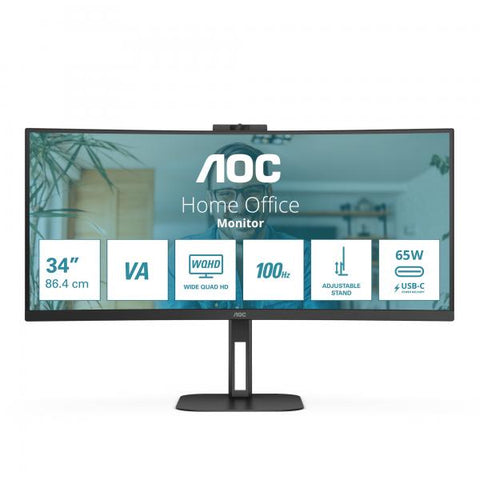 AOC V5 CU34V5CW 86,4 cm (34") 3440 x 1440 Pixel Wide Quad HD LED Nero