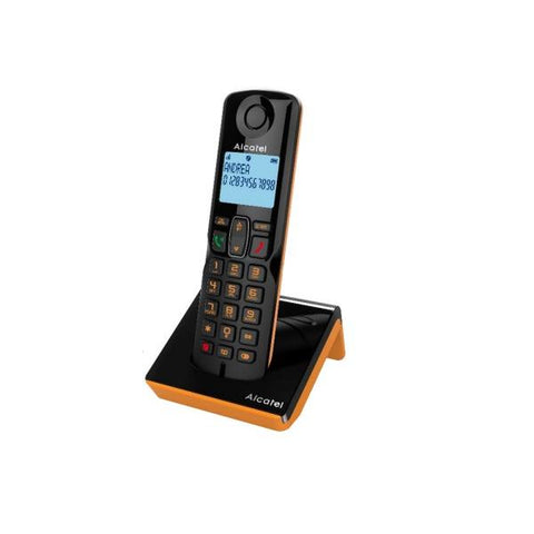 ALCATEL S280 SOLO INALÁMBRICO DECT CON VIVAVOCE 3 TASTI CHIAMATA RAPIDA NEGRO/NARANJA
