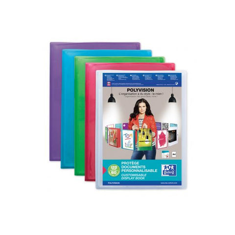 Oxford 100211077 cartella Polipropilene (PP) Blu, Verde, Porpora, Rosso, Trasparente A4