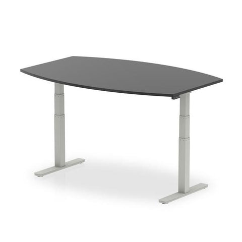Dynamic I003551 scrivania (Dynamic High Gloss 1800mm Writable Boardroom Table Black Top Silver Height Adjustable Leg I003551 DD)