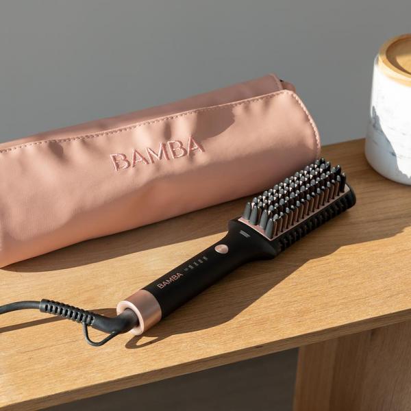 CECOTEC BAMBA INSTANTCARE 1200 LOOK BRUSH SPAZZOLA DA VIAGGIO RIVESTIMENTO IN CERAMICA E TORMALINA RISCALDAMENTO IN 60 SECONDI CON CUSTODIA DA VIAGGIO