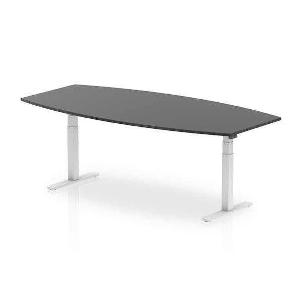 Dynamic I003566 scrivania (Dynamic High Gloss 2400mm Writable Boardroom Table Black Top White Height Adjustable Leg I003566 DD)