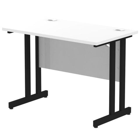 Dynamic I004303 scrivania (Impulse 1000 x 600mm Straight Desk White Top Black Cantilever Leg I004303 DD)