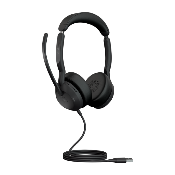 JABRA EVOLVE2 50CUFFIE CON MICROFONO ON-EAR CABLATO USB-A BLUETOOTH ELIMINAZIONE RUMORE ATTIVATA TECNOLOGIA JABRA AIR COMFORT NERO