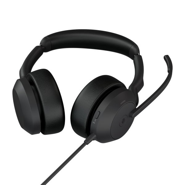 JABRA EVOLVE2 50CUFFIE CON MICROFONO ON-EAR CABLATO USB-A BLUETOOTH ELIMINAZIONE RUMORE ATTIVATA TECNOLOGIA JABRA AIR COMFORT NERO