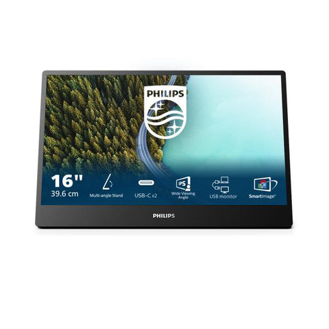 Monitor Philips serie 3000 16B1P3302D/00 para PC, 39,6 cm (15,6"), 1920 x 1080 píxeles, Full HD, LED, negro