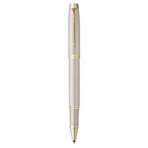 PARKER IM MONOCHROME PENNA ROLLER FUSTO PUNTA F FUSTO CHAMPAGNE INCHIOSTRO BLU CONFEZIONE REGALO