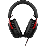 HYPERX CLOUD III CUFFIE GAMING CABLATE PC PS5 XBOX SERIES XS DRIVER ANGOLATI DA 53MM DTS MEMORY FOAM TELAIO ROBUSTO MICROFONO CRISTALLINO DA 10MM USB-C USB-A 3.5MM NERO ROSSO