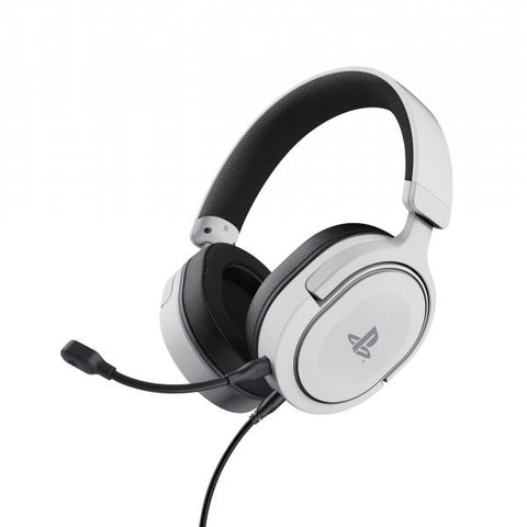 TRUST GXT498 FORTA CUFFIE GAMING OVE-EAR CON MICROFONO PS5/PS4 CON LICENZA UFFICIALE PLAYSTATION 5 MICROFONO STACCABILE JACK 3.5mm CAVO 1.2 MT BIANCO