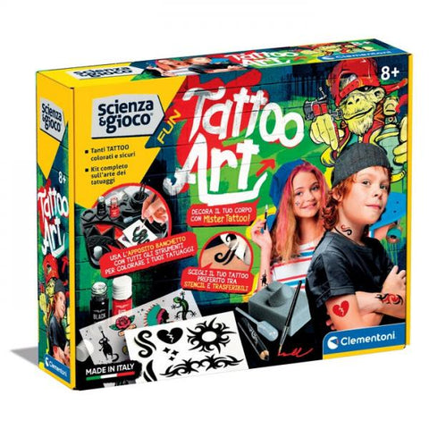 CLEMENTONI SCIENZA E GIOCO TATTOO ART SET TATUAGGI