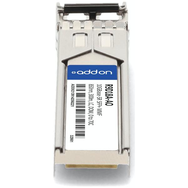 AddOn Networks R9D18A-AO modulo del ricetrasmettitore di rete Fibra ottica 10000 Mbit/s SFP+ 850 nm (HP R9D18A COMP 0 TO 70C XCVRTAA - 10G-SR LC 850NM 300M MMF SFP+)