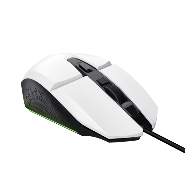 TRUST GXT109W FELOX MOUSE OTTICO GAMING USB ILLUMINAZIONE LED 6 PULSANTI PROGRAMMABILI 200-6400 DPI NERO-BIANCO