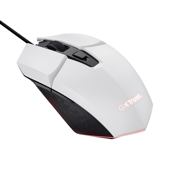 TRUST GXT109W FELOX MOUSE OTTICO GAMING USB ILLUMINAZIONE LED 6 PULSANTI PROGRAMMABILI 200-6400 DPI NERO-BIANCO