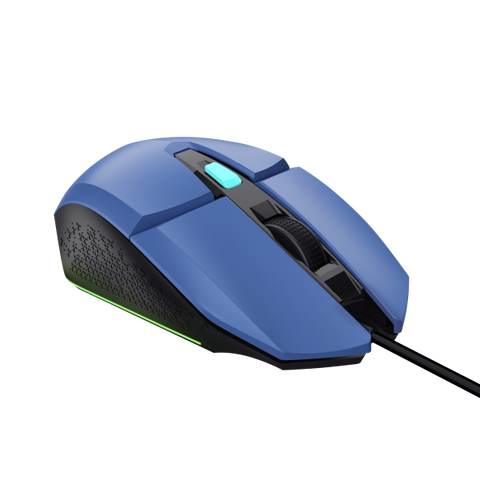 TRUST GXT 109B FELOX MOUSE GAMING AMBIDESTRO 6 TASTI 6.400 DPI 60 ips INTERFACCIA USB A BLU