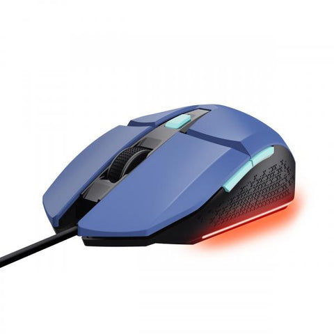 TRUST GXT 109B FELOX MOUSE GAMING AMBIDESTRO 6 TASTI 6.400 DPI 60 ips INTERFACCIA USB A BLU