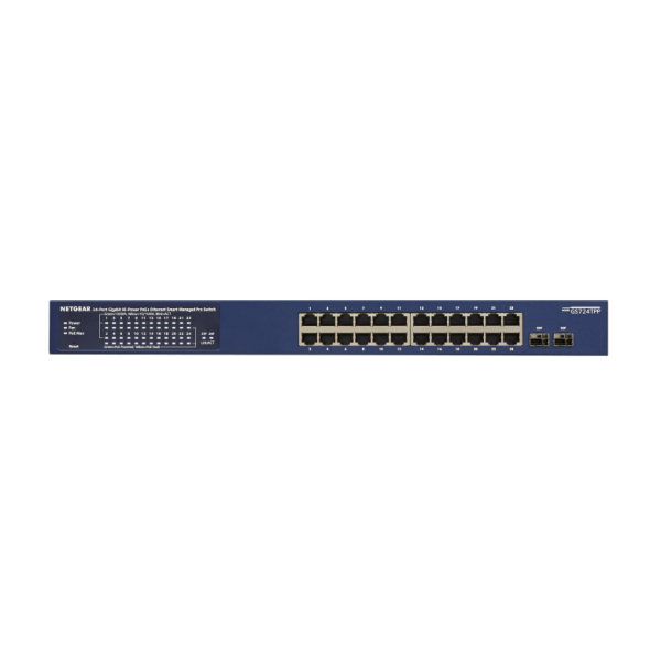 NETGEAR PROSAFE GS724TP-300EUS SWITCH SMART GESTITO 24 PORTE POE GIGABIT ETHERNET 24 X POE+ 190W 2X 1G SFP MONTABILE A RACK