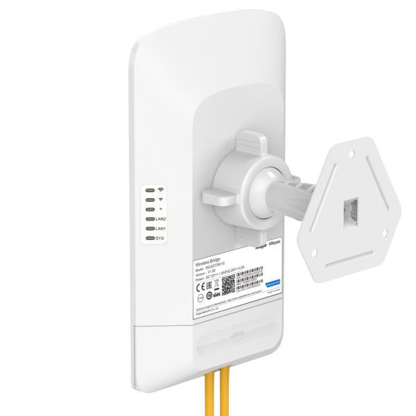 5GHz wireless bridge max 867Mbps wireless rate 15dBi high gain directional antenna Support 5KM+ long distance data transmission with 2GE ports IP54 weatherproof. 2 devices paired in the package. Supp