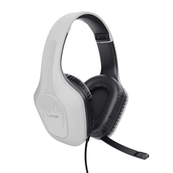 TRUST GXT 415PS ZIROX CUFFIE GAMING CON MICROFONO OVER-EAR PS5 DRIVER 50mm JACK 3.5mm ARCHETTO REGOLABILE MULTIPIATTAFORMA BIANCO